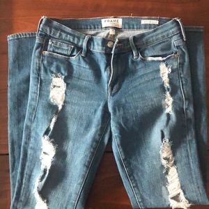 Frame skinny distressed jeans